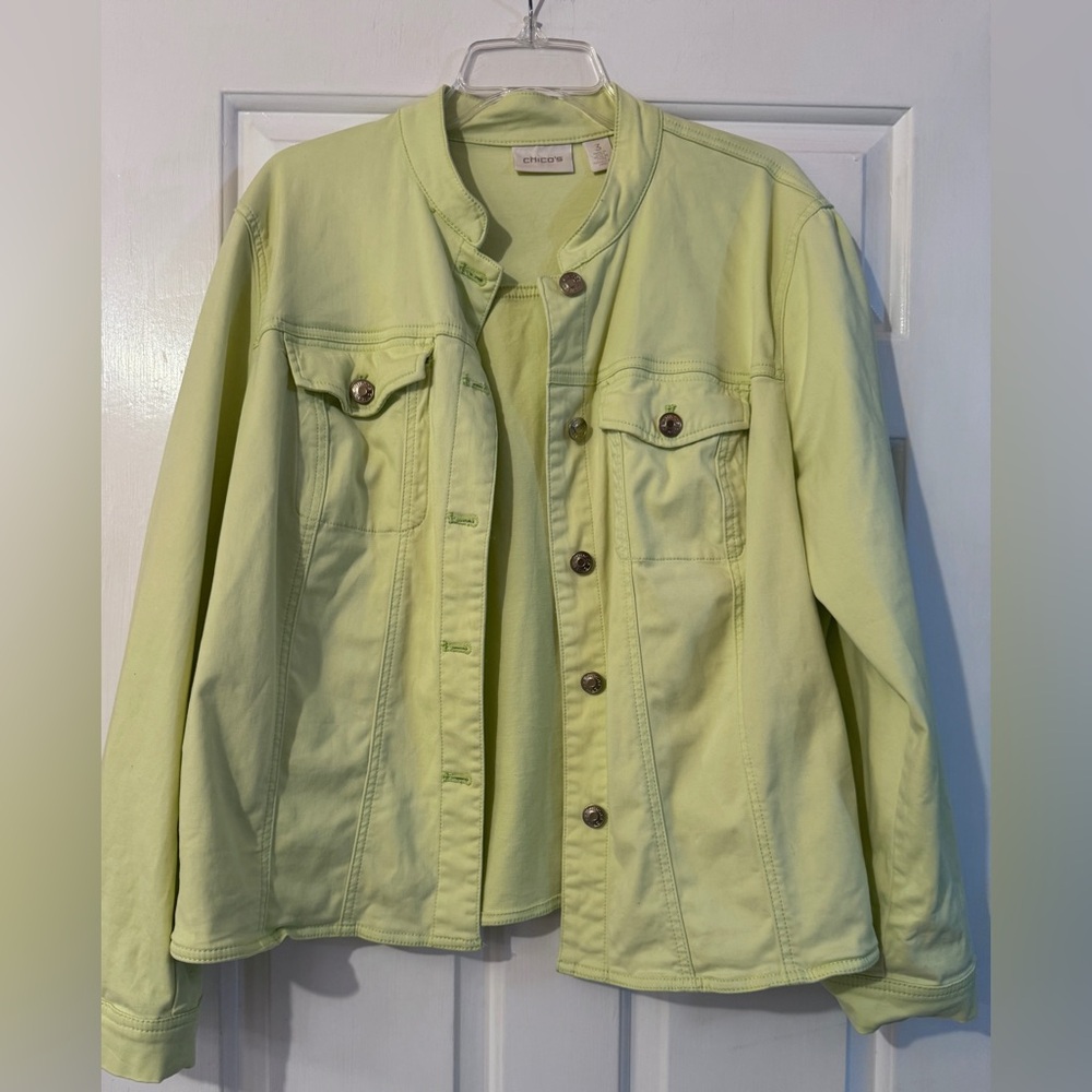 Chico's Light Lime Green Jacket